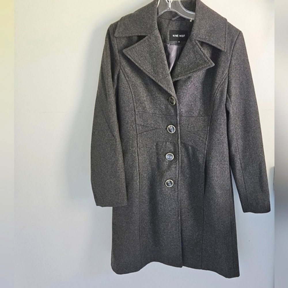 Nine West long gray wool coat